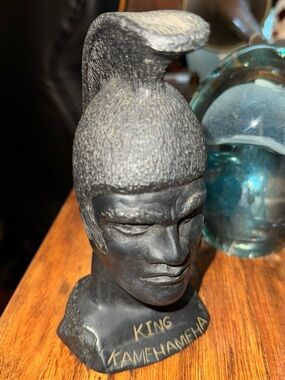 King Kamehameha Black Bust - handmade in Hawaii